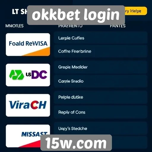Métodos de pagamento disponíveis no okkbet login